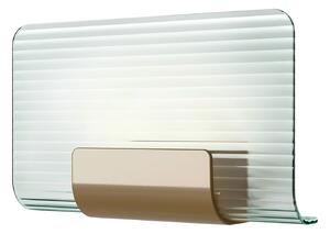 Kdln Aplică de perete LED Nami, culoare alamă, lățime 30 cm, sticlă, reglabil, Transparent, Camera de zi / sufragerie, Sticlă, Design