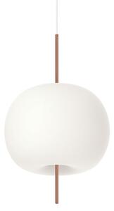 Kdln Lampă suspendată Kushi, culoare cupru/alb, Ø 33 cm, sticlă, reglabil, Alb, Camera de zi / sufragerie, Sticlă, Design, glob