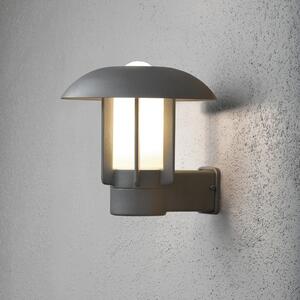 Konstsmide Aplică de exterior Heimdal, aluminiu, gri argintiu, Gri, Sticlă, Modern