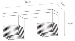 Plafonieră Lucide 21123/02/02 RENATE 2xE27/40W/230V auriu/negru