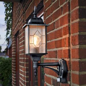 Konstsmide Aplică de exterior Milano cu detector mișcare, Negru, Metal, Modern