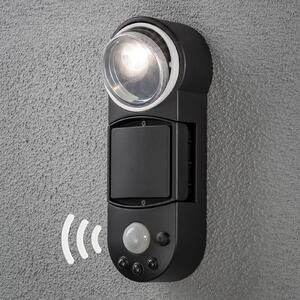 Konstsmide Proiector LED exterior Prato, baterie, lățime 10cm, Negru, Plastic, Modern