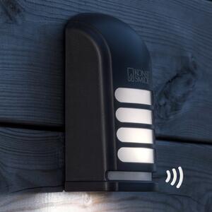 Konstsmide Aplică LED de exterior Prato cu detector mișcare, Negru, Plastic, Modern