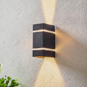 Konstsmide Aplică de exterior Cremona benzi efect, 19,5cm, Negru, Metal, Modern, Perete unghiular