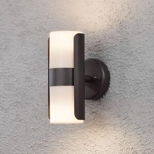 Konstsmide Aplică de exterior Modena cu abajururi albe acril, reglabil, Negru, Metal, Modern