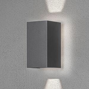 Konstsmide Aplică LED de exterior Cremona cu lumină fundal, Negru, Metal, Modern, Perete unghiular
