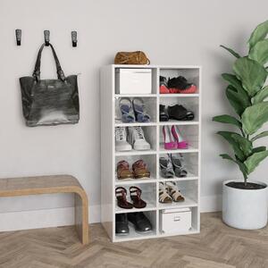 Pantofar, alb extralucios, 54x34x100,5 cm, lemn compozit