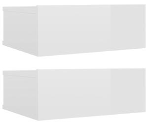 Noptiere suspendate, 2 buc., alb extralucios, 40x30x15 cm, PAL