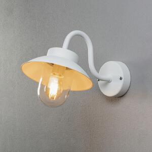Konstsmide Aplică de exterior Vega Mini, lățime 22 cm, alb, reglabil, Alb, Metal