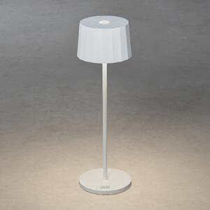 Konstsmide Lampă LED de masă Positano exterior, alb, reglabil, Alb, Metal, Modern