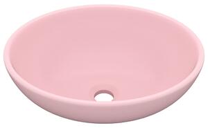 Chiuvetă de lux, roz mat, 40 x 33 cm, ceramică, formă ovală