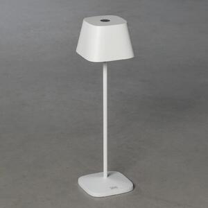 Konstsmide Lampă LED de masă Capri exterior, alb, reglabil, Alb, Camera de zi / sufragerie, Metal, Modern