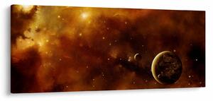 Tablou - Planete cu nebuloasă (120x50 cm)