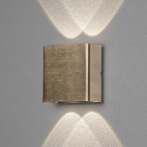 Konstsmide Aplică LED de exterior Chieri, 4 fluxuri din alamă, Auriu / Alamă, Metal, Modern, Perete unghiular