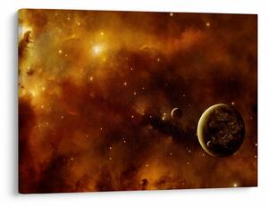 Tablou - Planete cu nebuloasă (70x50 cm)
