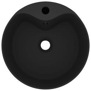 Chiuvetă de lux cu preaplin, negru mat, 36 x 13 cm, ceramică