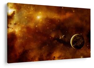 Tablou - Planete cu nebuloasă (90x60 cm)