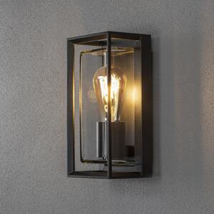 Konstsmide Lumină exterioară Brindisi, senzor de mișcare, negru, IP54, reglabil, Negru, Metal, Modern, Felinar