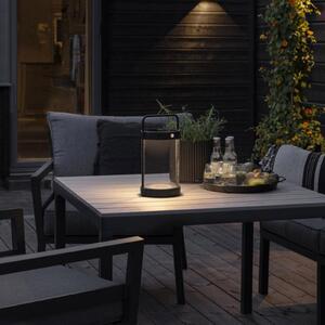Konstsmide Felinar LED solar Crotone, reglabil, USB, reglabil, Negru, Metal, Modern