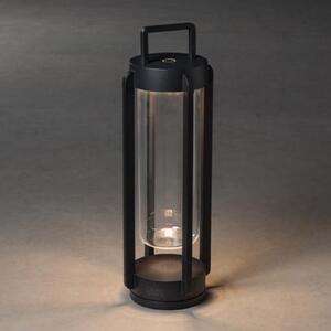 Konstsmide Felinar decorativ LED Otranto, reglabil, USB, reglabil, Negru, Metal, Modern