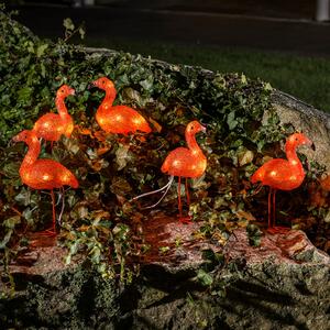Konstsmide Season Lumină decorativă cu LED-uri Flamingo într-un set de 5, Alb, Plastic, Modern