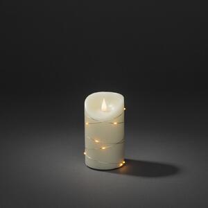 Konstsmide Christmas Lumânare de ceară cu LED cremă Culoarea luminii chihlimbar Înălțime13cm, Bej