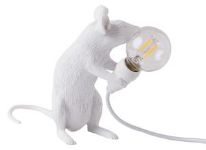 Lampă de masă SELETTI, Mouse Lamp Valentine, Alb, Camera de zi, Plastic, Design