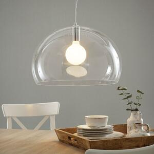 Kartell FL/Y lampă suspendată LED, transparent, reglabil, Transparent, Camera de zi / sufragerie, Plastic, Design