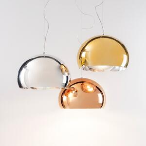Kartell FL/Y lampă suspendată LED, crom lucios, reglabil, Metalic, Camera de zi / sufragerie, Plastic, Design