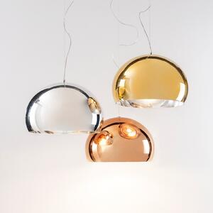 Kartell FL/Y lampă suspendată LED, auriu lucios, reglabil, Auriu / Alamă, Camera de zi / sufragerie, Plastic, Design