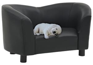 Canapea pentru câini, negru, 67x41x39 cm, piele ecologică
