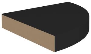 Raft de colț suspendat, negru, 25x25x3,8 cm, MDF