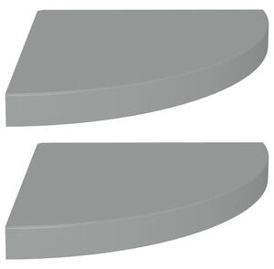 Rafturi colț de perete, 2 buc., gri, 35x35x3,8 cm, MDF