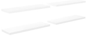 Rafturi de perete, 4 buc., alb extralucios, 120x23,5x3,8 cm MDF