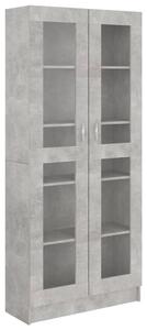 Dulap cu vitrină, gri beton, 82,5 x 30,5 x 185,5 cm, PAL