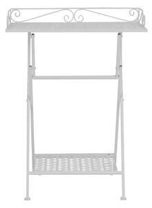 Masuta laterala pliabila din metal, H67 cm, Charmet White