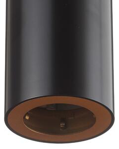 LEDS-C4 Pipe lampă suspendată, negru-auriu, reglabil, Negru, Camera de zi / sufragerie, Metal, Modern