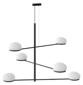 LEDS-C4 Coco Chandelier lampă susp., negru/alb, reglabil, Negru, Camera de zi / sufragerie, Metal, Modern