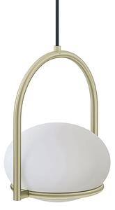 LEDS-C4 Coco Single lampă suspendată, auriu/alb, reglabil, Auriu / Alamă, Camera de zi / sufragerie, Metal, Modern
