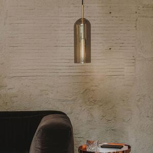 LEDS-C4 Glam lampă susp., sticlă fumurie, h=31cm, reglabil, Gri, Camera de zi / sufragerie, Sticlă, Modern