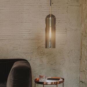 LEDS-C4 Glam lampă susp., sticlă fumurie, h=38,5cm, reglabil, Gri, Camera de zi / sufragerie, Sticlă, Modern
