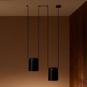 LEDS-C4 Attic Double cilindru Ø 15cm negru, reglabil, Negru, Camera de zi / sufragerie, Metal, Modern