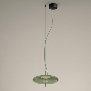LEDS-C4 Plat lampă suspendată LED descentr. verde, reglabil, Verde, Camera de zi / sufragerie, Sticlă