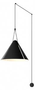 LEDS-C4 Super Attic pendul con descentr. negru, reglabil, Negru, Camera de zi / sufragerie, Metal, Modern