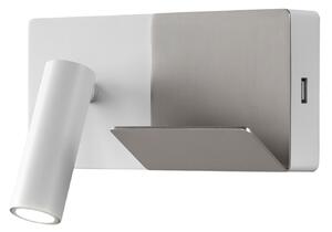 LEDS-C4 E-Lamp Mini aplică de perete LED alb/gri, Alb, dormitor, Metal, Modern, Perete unghiular