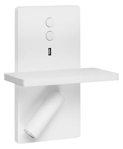 LEDS-C4 E-Lamp aplică de perete LED cu spot, alb, Alb, dormitor, Metal, Modern, Perete unghiular