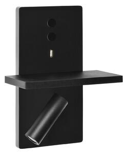 LEDS-C4 E-Lamp aplică de perete LED cu spot, negru, Negru, dormitor, Metal, Modern, Perete unghiular
