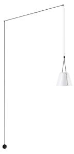 LEDS-C4 Attic lampă susp. conică descentr. alb, reglabil, Alb, Camera de zi / sufragerie, Metal, Modern