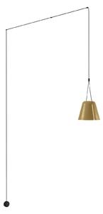 LEDS-C4 Attic lampă susp. conică descentr. auriu, reglabil, Auriu / Alamă, Camera de zi / sufragerie, Metal, Modern