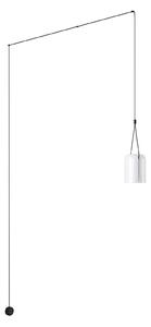LEDS-C4 Attic pendul cilindric descentrat alb, reglabil, Alb, Camera de zi / sufragerie, Metal, Modern